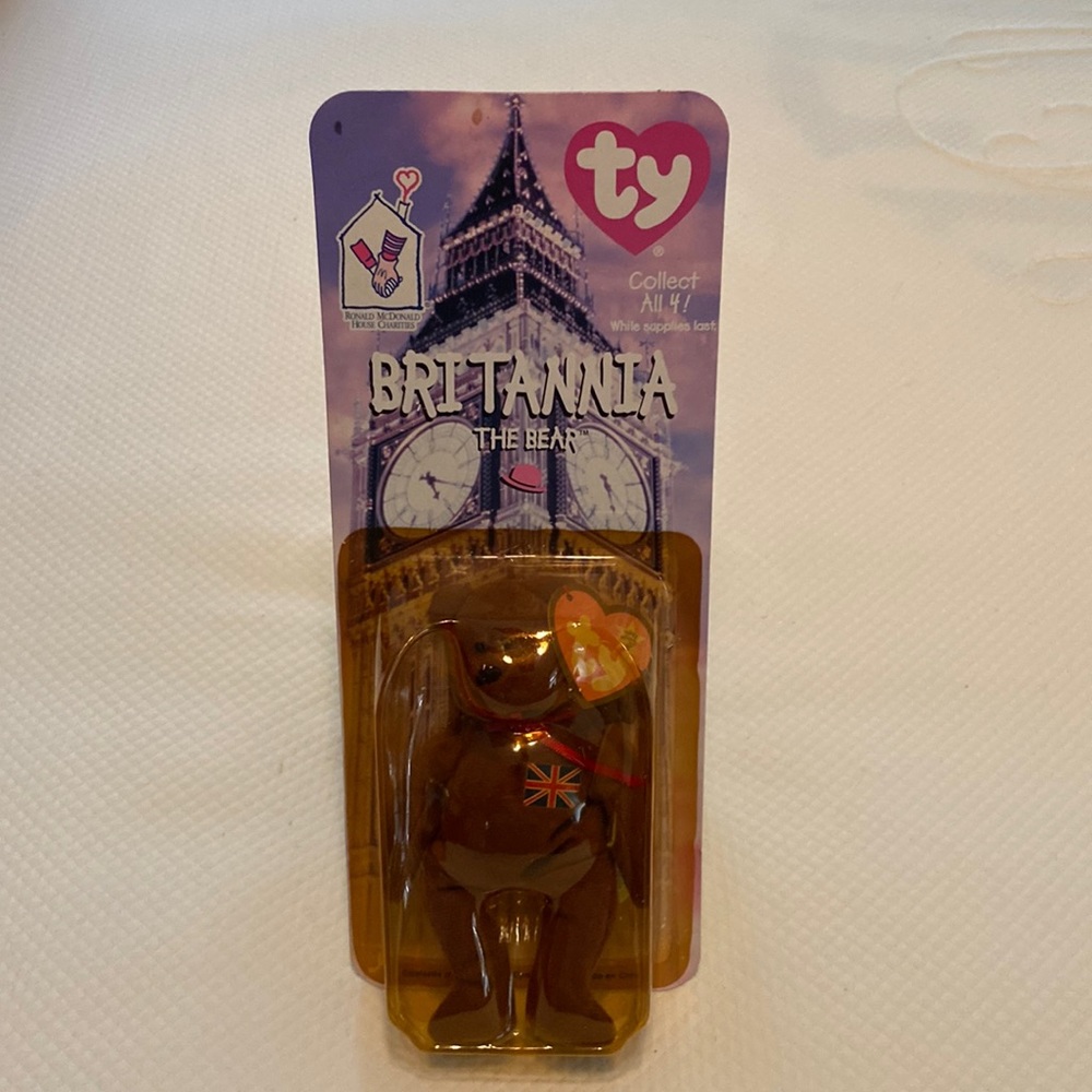 Ty Teenie Beanie Baby Britannia the Bear in Original Unopened Packaging with Tag